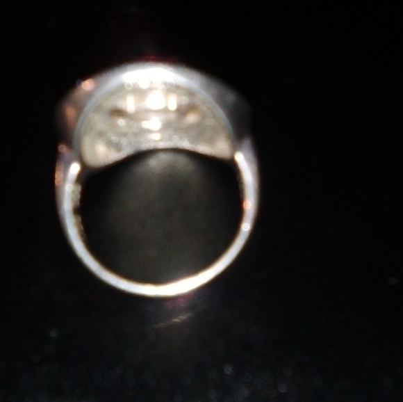 RED RUBY RING WITH MARCASITE . - Picture 5 of 7